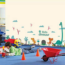 Вінілові наклейки на стіну Hello dinosaur динозаври (лист 50 х 70 см) б249, фото 6