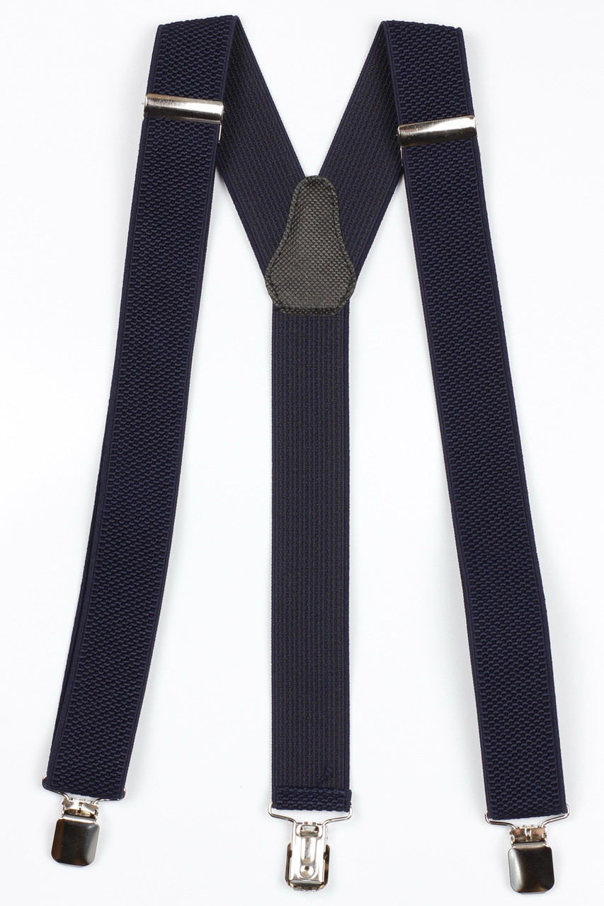 Підтяжки дорослі чоловічі середні однотонні Y35 Top Gal темно-сині