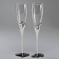 Свадебные бокалы Veronese 2 шт  1563/105 пара парные бокалы на свадьбу на торжество для шампанского