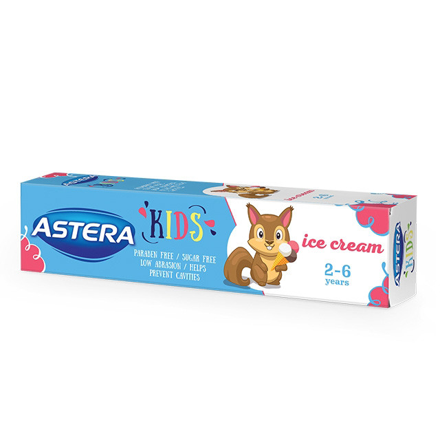 Зубна паста Astera Kids зі смаком морозива