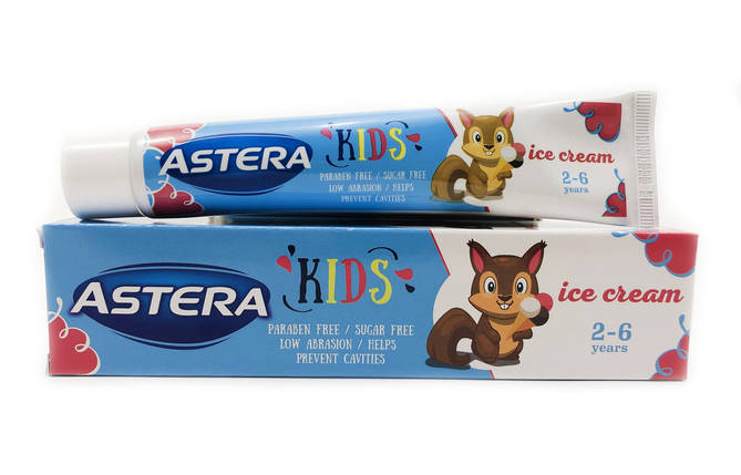 Зубна паста Astera Kids зі смаком морозива, фото 2