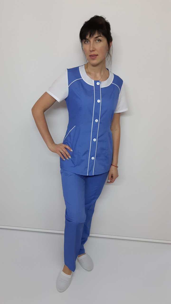 Жіночий медичний костюм Ліза бавовна 44 розмір короткий рукав