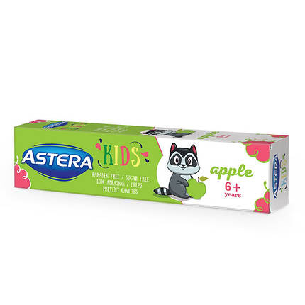 Зубна паста Astera Kids зі смаком яблука, фото 2