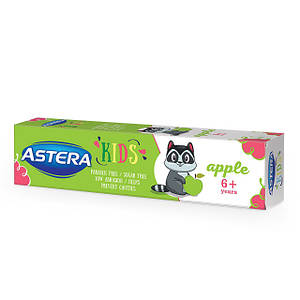 Зубна паста Astera Kids зі смаком яблука