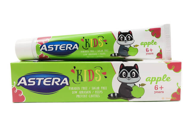 Зубна паста Astera Kids зі смаком яблука, фото 2
