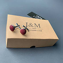 Запонки I&M Craft бордо в перці (500116Z)