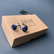 Запонки I&M Craft сині з якорями (500121Z)