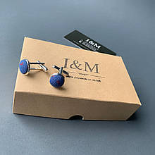 Запонки I&M Craft сині в перці (500129Z)