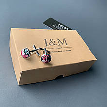 Запонки I&M Craft чорні у квіточки (500134Z)