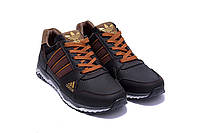 Мужские кожаные кроссовки Adidas Tech Flex Brown BEISHOP 44