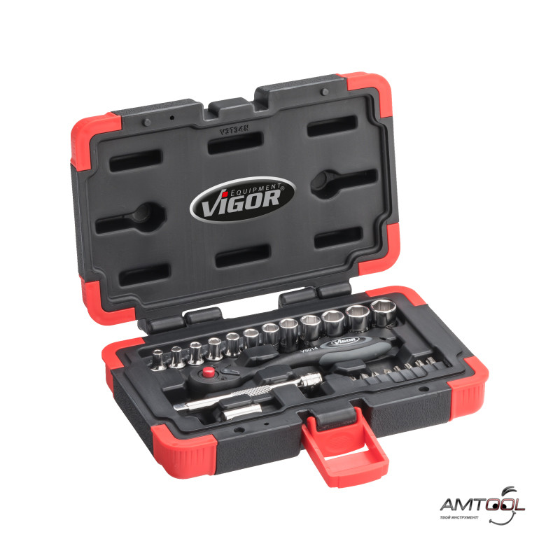 Набор инструмента 1/4", 23 предм. - VIGOR V3734N, фото 1