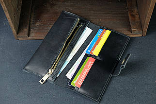 Жіночий шкіряний гаманець Berty 20см, натуральна шкіра італійський Краст, колір Чорний, фото 2