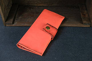 Жіночий шкіряний гаманець Berty 20см, натуральна шкіра італійський Краст, колір Червоний, фото 2