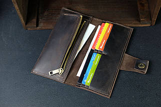 Жіночий шкіряний гаманець Berty 20см, натуральна Вінтажна шкіра, колір Шоколад, фото 2