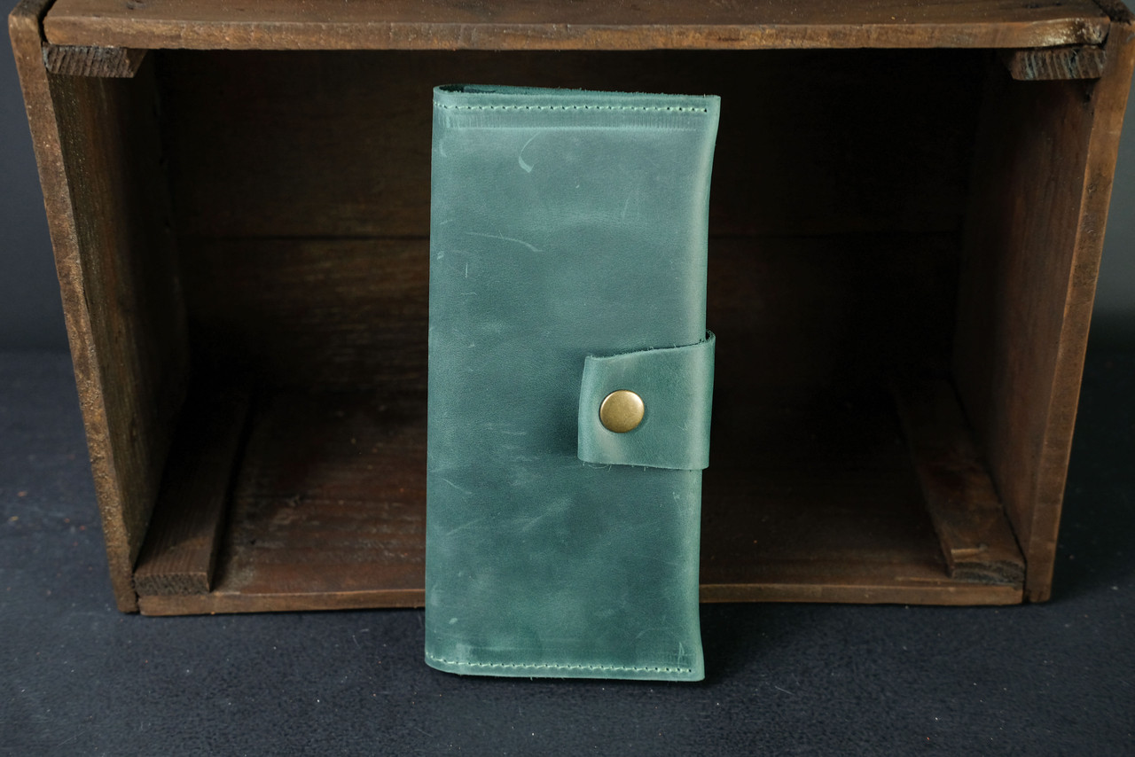 Чоловічий гаманець Berty 20см з натуральної шкіри колір Зелений