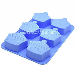 Силіконова форма для випічки кексів Тістечко / Силіконова форма для випічки кексів Тістечко (блакитний)