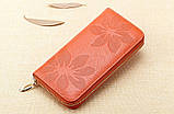 Гаманець жіночий з натуральної шкіри. Жіноче Портмоне. Шкіряний жіночий гаманець клатч Червоний, фото 5