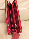 Гаманець жіночий з натуральної шкіри. Жіноче Портмоне. Шкіряний жіночий гаманець клатч Червоний, фото 6
