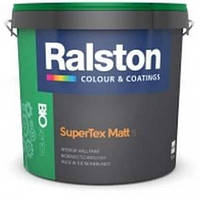 Ralston Super Tex Matt 5 W/BW 10 л матова інтер'єрна фарба Ралстон Супер Текс Мат 5
