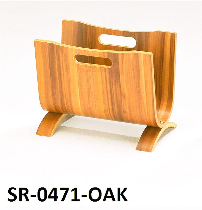 Газетниця SR-0471 OAK, дерев'яна настільна газетниця, колір світле дерево