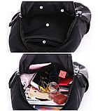 Рюкзак міський жіночий шкіряний стильний. Рюкзак з натуральної шкіри (чорний), фото 7