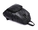Рюкзак міський жіночий шкіряний стильний. Рюкзак з натуральної шкіри (чорний), фото 6