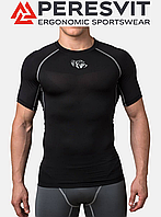 Компрессионная футболка мужская Peresvit Air Motion Compression Short Sleeve T-Shirt Black Grey