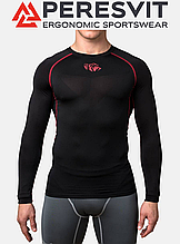 Компресійна футболка чоловіча лонгслів Peresvit Air Motion Compression Long Sleeve T-Shirt Black Red