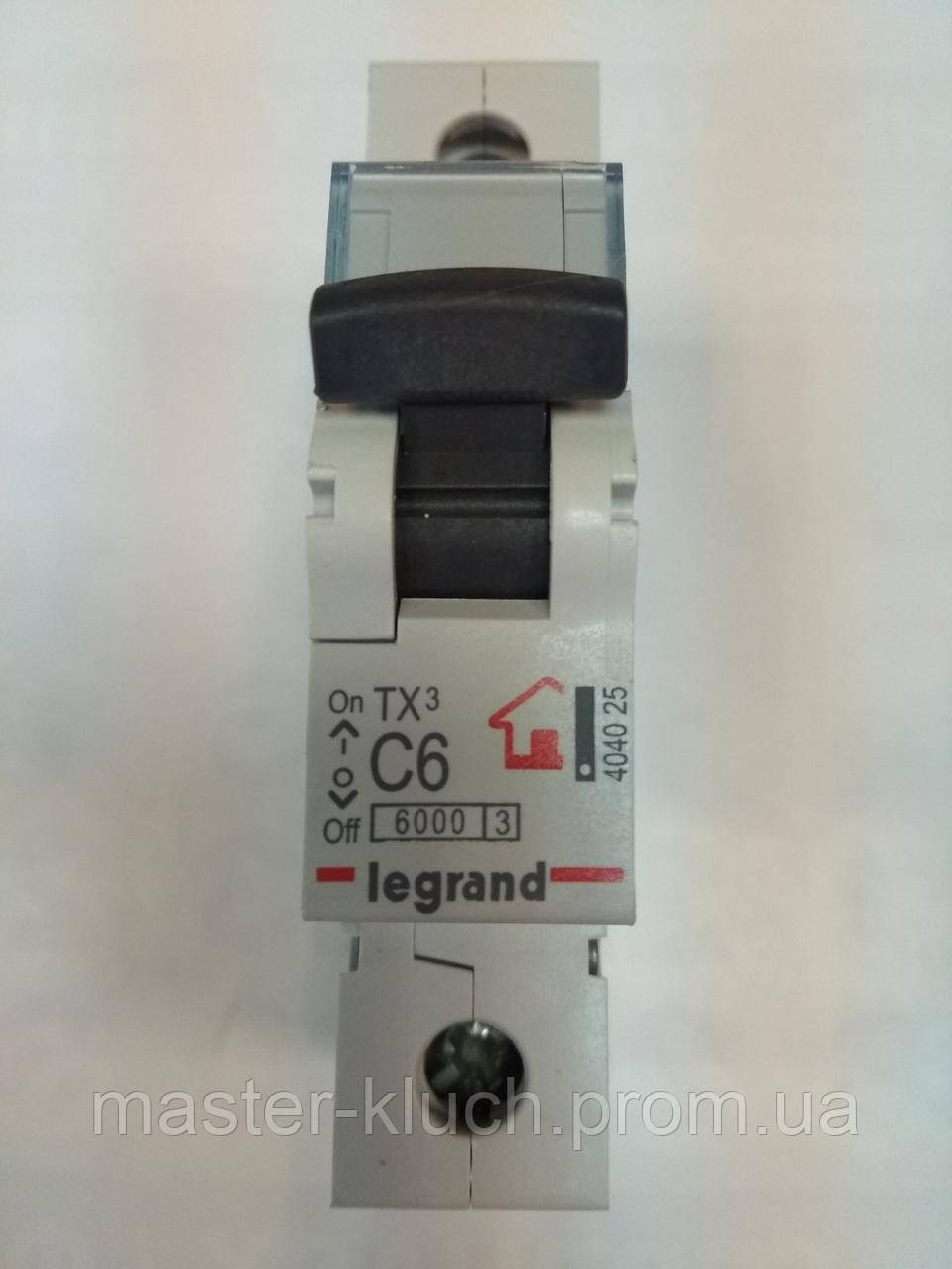 Автоматический выключатель 6A 1P Legrand TX3 - фото 1 - id-p28963100
