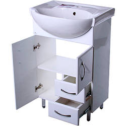 Підлогова Тумба Сансервис SL-56 біла з умивальником Солас 56
