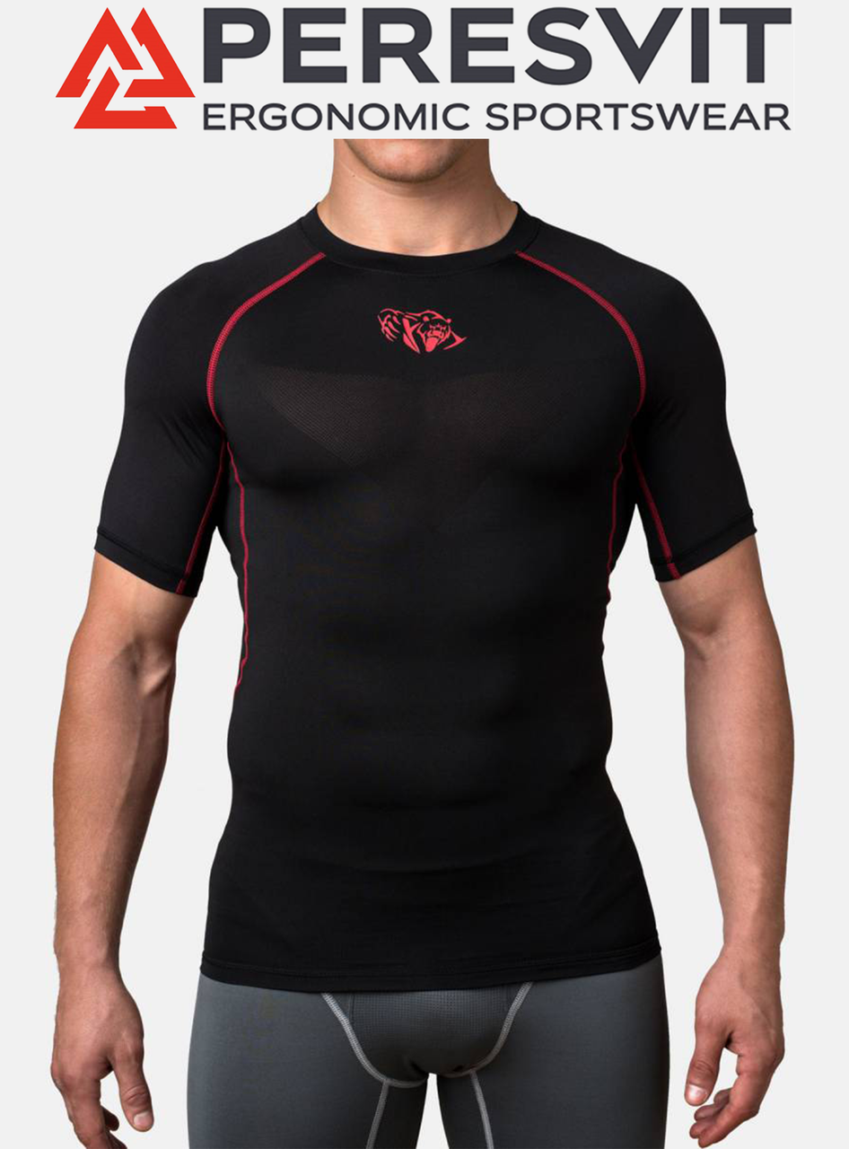 Компресійна футболка чоловіча Peresvit Air Motion Compression Short Sleeve T-Shirt Black Red