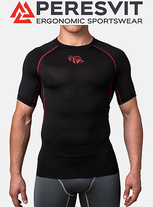 Компресійна футболка чоловіча Peresvit Air Motion Compression Short Sleeve T-Shirt Black Red, фото 2