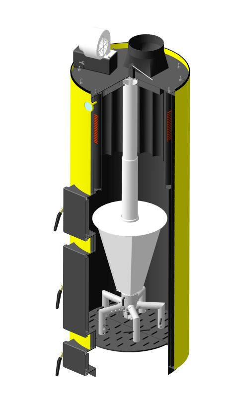 Котел на твердом топливе длительного горения Буран Д 15+ГВС - фото 4 - id-p338827712