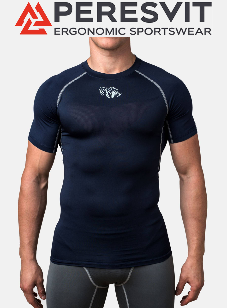 Компресійна футболка чоловіча Peresvit Air Motion Compression Short Sleeve T-Shirt Navy Grey