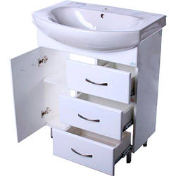 Підлогова Тумба Сансервис SL-70 біла з умивальником Лотос 70