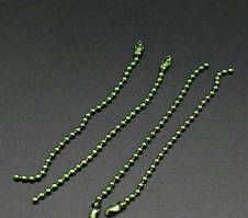 Ланцюжок кульковий (зелений колір) 100 мм 2,4 мм