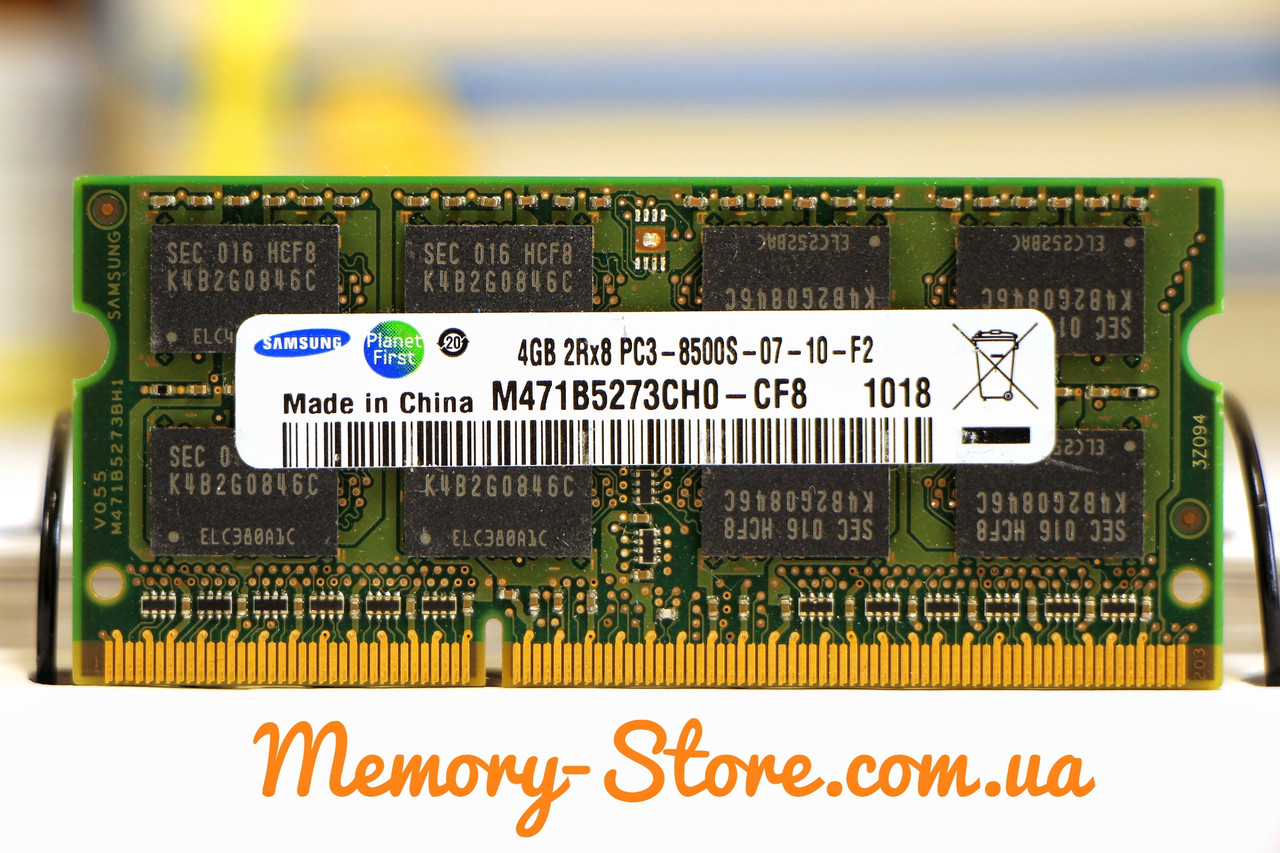 Оперативна пам'ять для ноутбука Samsung DDR3 4GB PC3-8500S 1066MHz 1.5 V SODIMM (б/у)