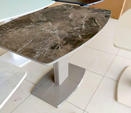 Стіл обідній розкладний Мілан-1 TES Mobili, стільниця з керамічним покриттям brown glatt, фото 2