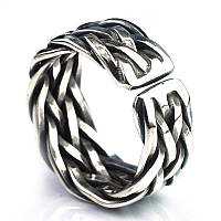 Масивне срібне кільце-перстень 6,0 гр. 925 проби "Infinity effect "S" з регулюваним розміром
