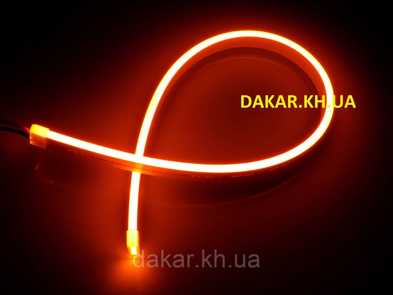 Гнучкий неон LED 12В 50см жовтий Flex neon