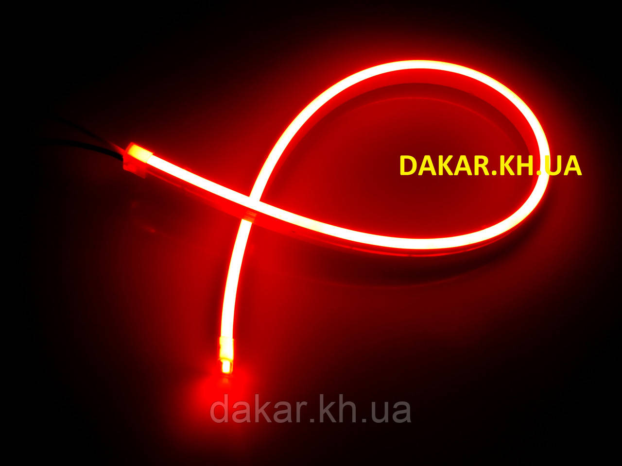Гнучкий неон LED 12В 25см червоний Flex neon, фото 1