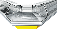 Холодильная витрина Sorrento угол наружный Росс ширина 1.1 м (0...+8) гнутое стекло, динамическое охлаждение