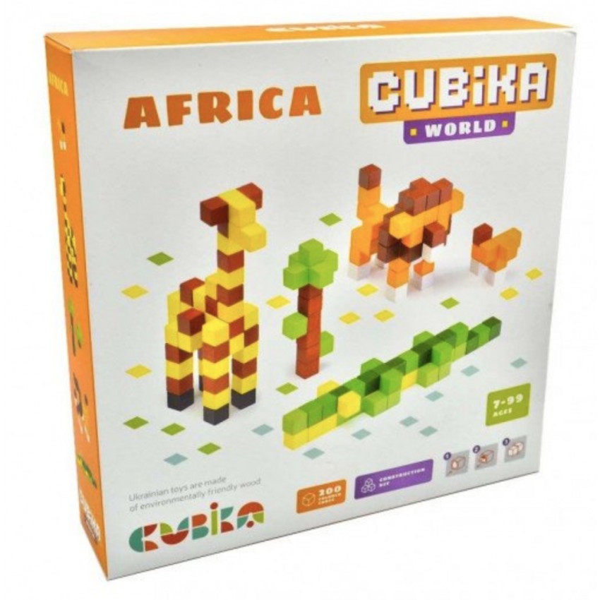 Дерев'яний Конструктор «Африка» Cubika World 15306