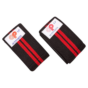 Бинт на коліно силовий для спорту LP. червоно-чорний 155 х 7,5 см