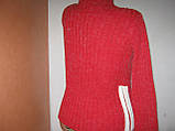 Кофта жіноча б/в червона вовняна на блискавці розмір 44-46, фото 3