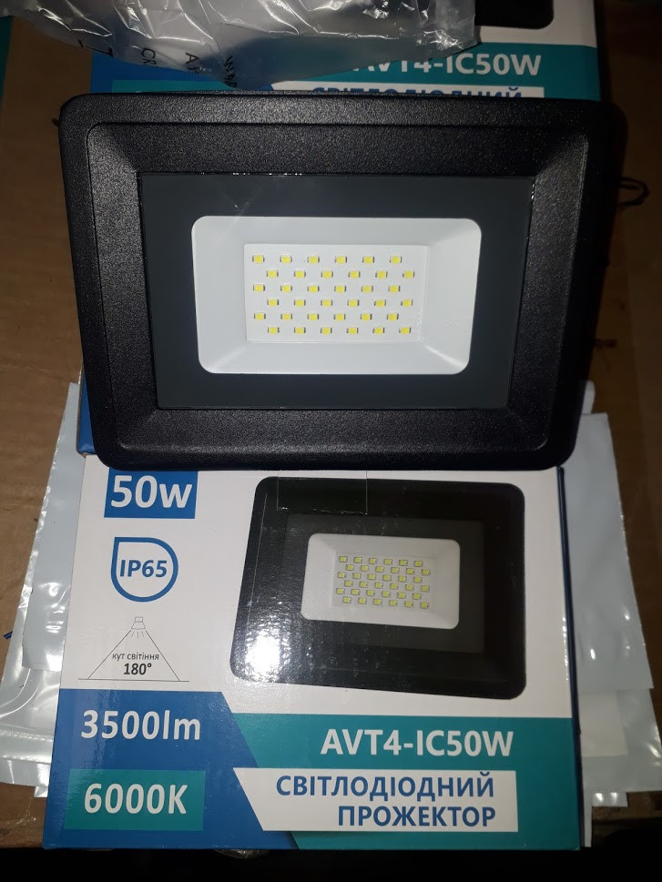 Світлодіодний прожектор 50W SMD LED AVT4-IC 50 W IP65 холодний 6000 К, фото 1