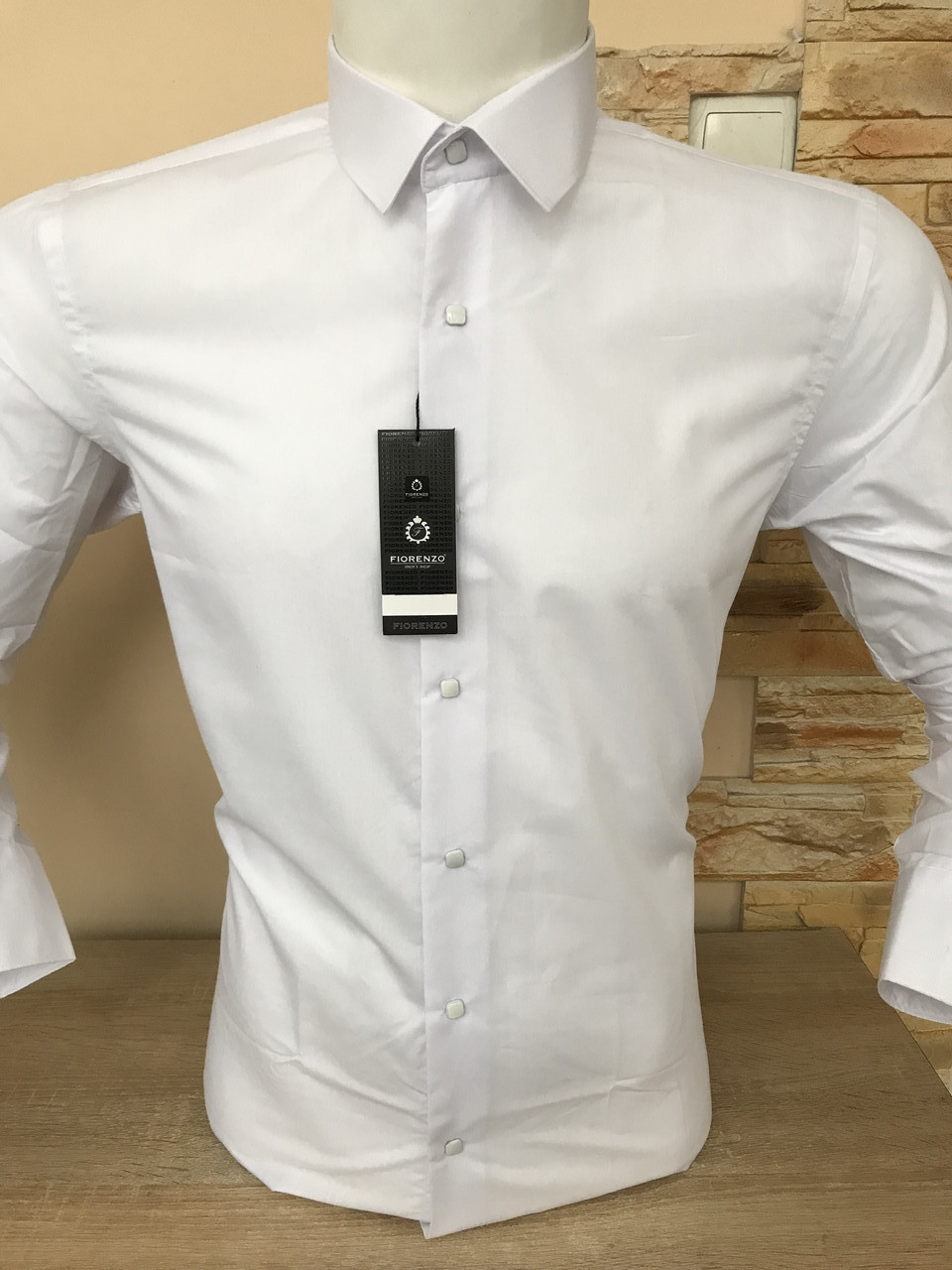 Біла сорочка Fiorenzo L-201 кнопка