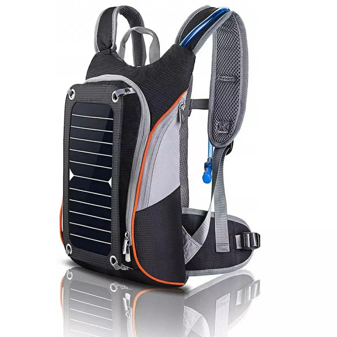 Рюкзак HOWO із сонячною панеллю, зарядкою від USB-порту та питною системою (Black)