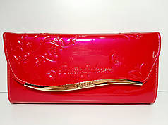 Клатч лаковий малиновий