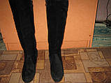 Чобітки жіночі замшеві чорні на високому каблуці розмір 38 б/в, фото 5